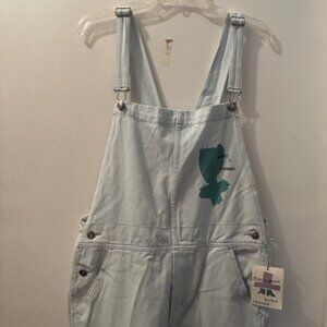Anthropologie Bobo Choses Denim Cotton Painters Dungaree Floral Bib Overalls NWT